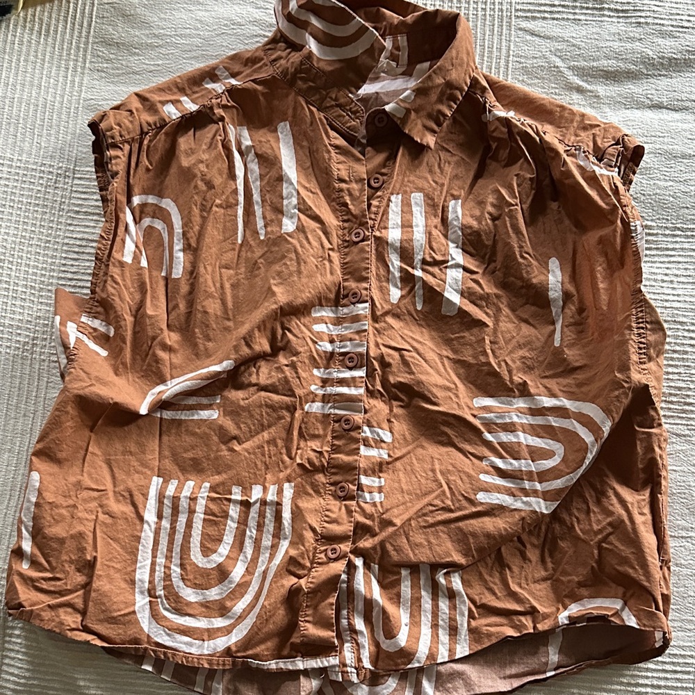 Women's Brown Button Down Shirt